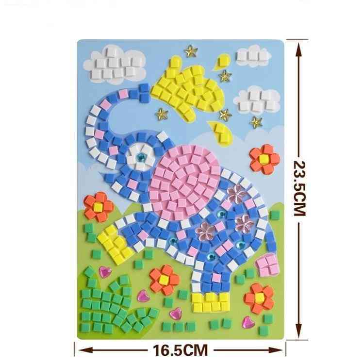 Handgjorda 3d barn mosaik diy crystal klistermärken konst - eva skum kreativa pedagogiska leksaker