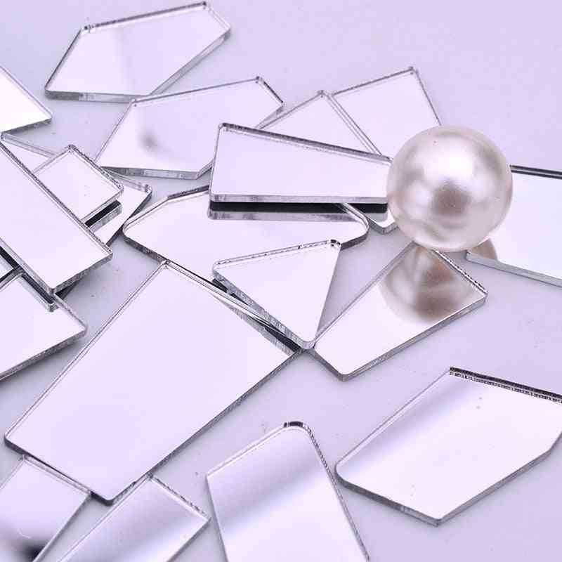 Clear Creative Mix Size Mirror Mosaic Tiles - Stones Art And Crafts Material