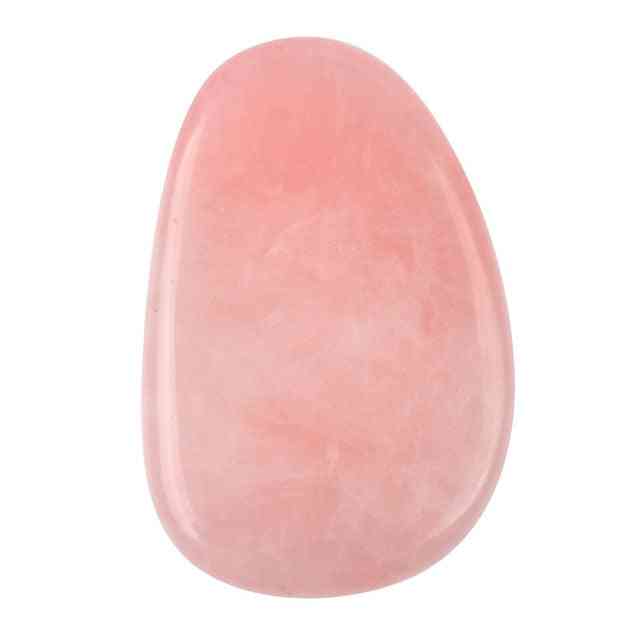 Piedra de masaje de cuarzo rosa natural - herramienta de spa facial