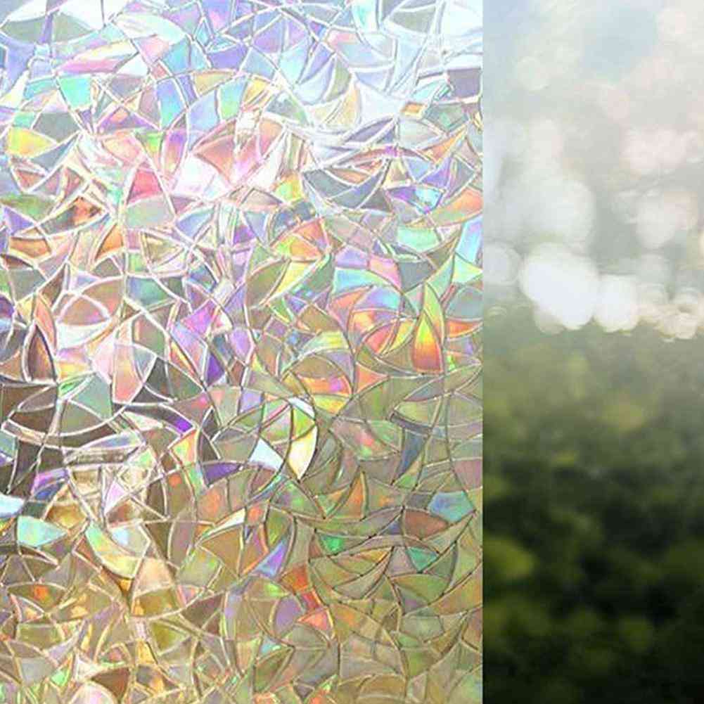 Non Adhesive Static 3d Irregular Pattern Colorful Decorative Privacy Sun Protection Glass Stick