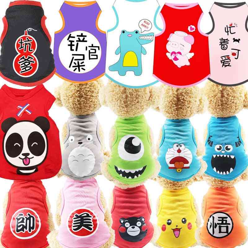 Soft Puppy Dogs Clothes Cute Pet Dog Clothes Cartoon Clothing Summer Shirt Casual Vests For Small Pet Supplies