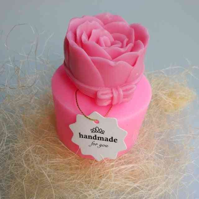 Nowa silikonowa forma na mydło 3D w kształcie róży do dekoracji ciastek galaretki cukierki czekoladowe - forma różana 2