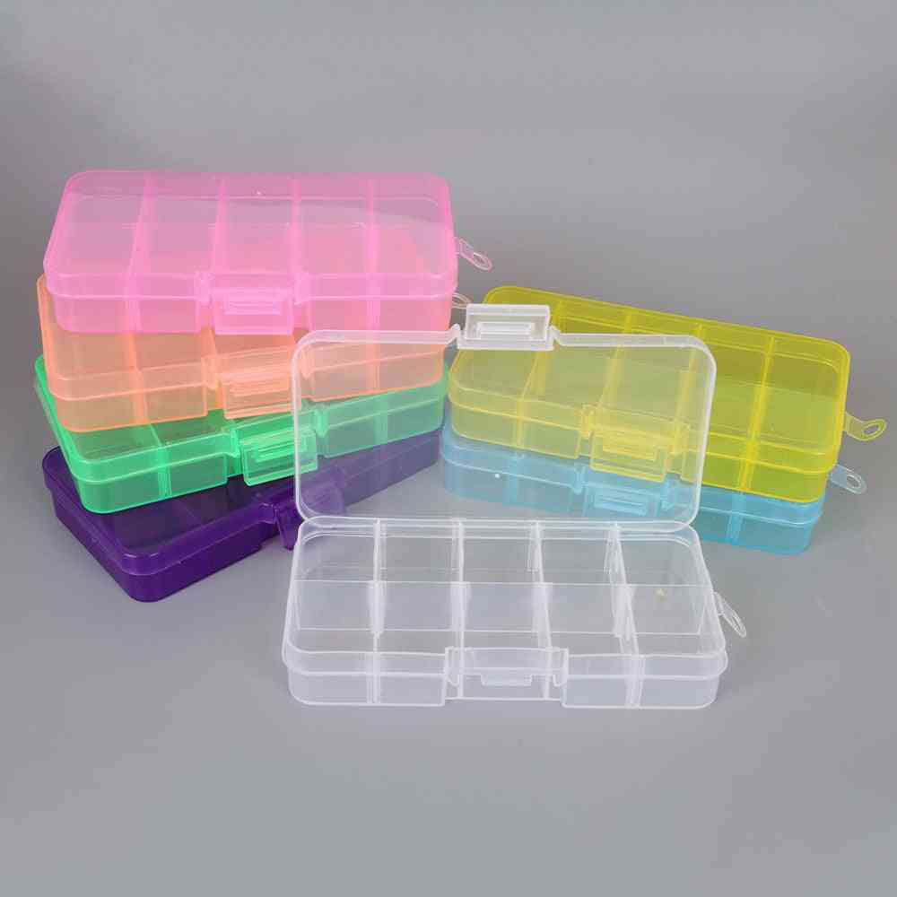 1pcs Adjustable Transparent Plastic Storage Sewing Tools Box