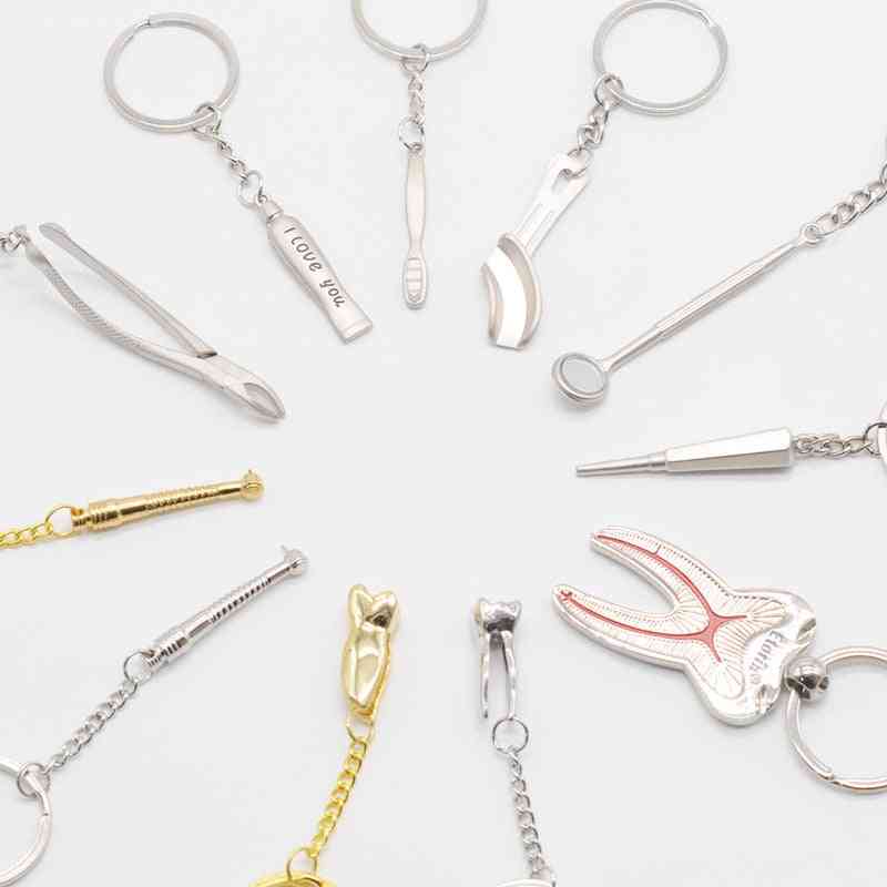 Dental Clinic Keychain- Fashion Dentist Culture Orthodontic Personalized Key Chain Keyring Accessiores