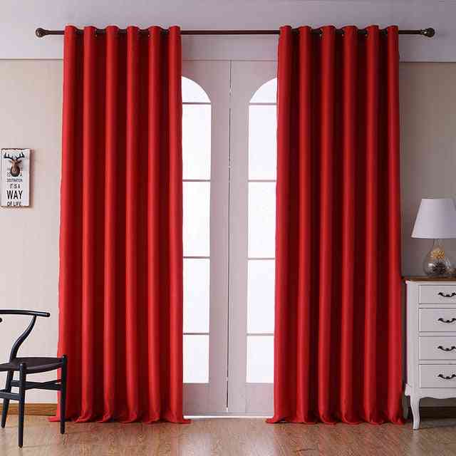 Modern Solid Color Finished Drapes Blackout Curtains