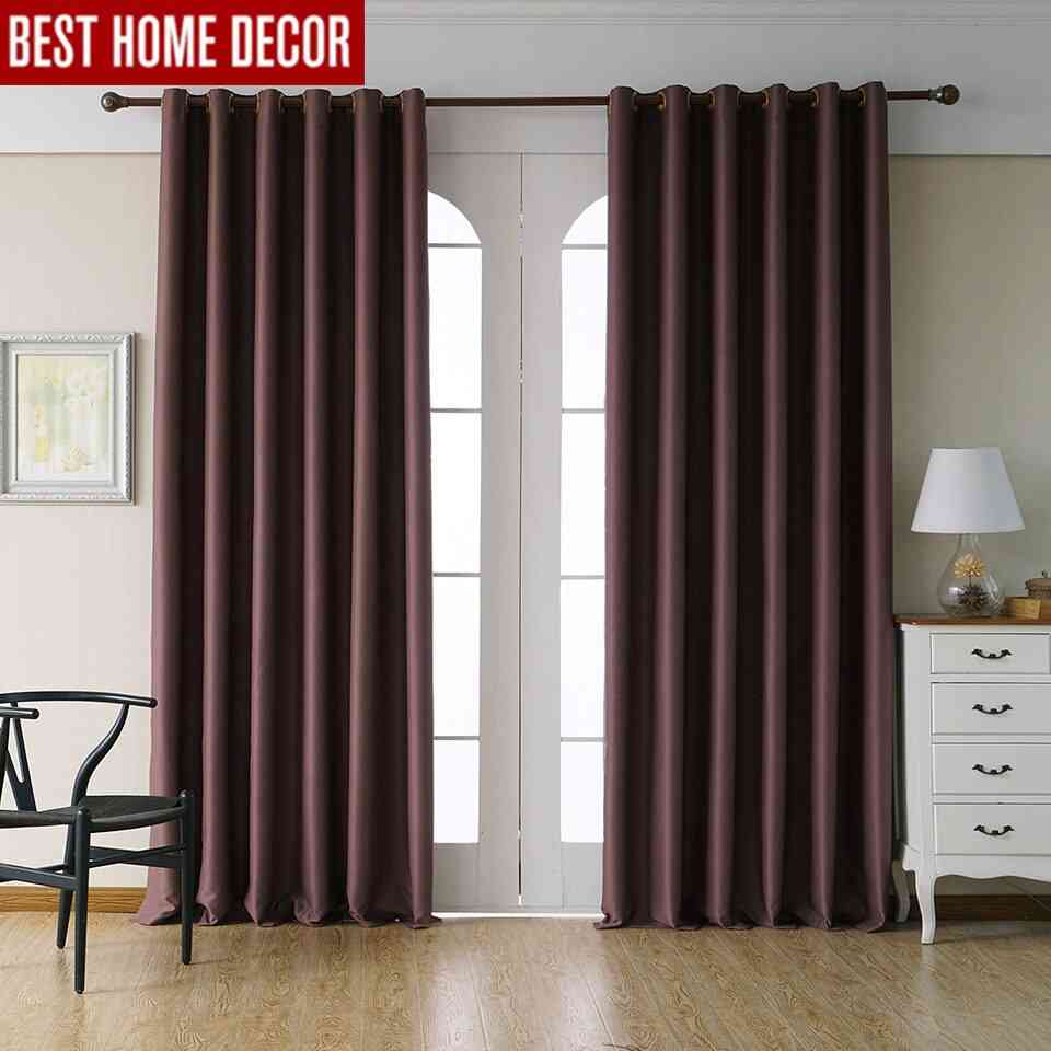 Modern Home Decor Solid Blackout Finished Blinds Curtains