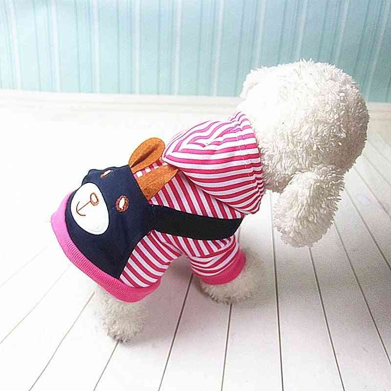 Muoti raidallinen koiran vaatteet koirille takki huppari pusero talvivaatteet sarjakuva lemmikkieläinten vaatteet