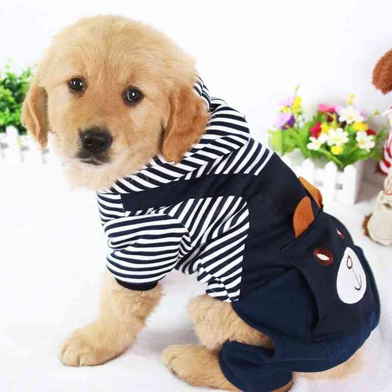 Modne paski ubranka dla psów domowych dla psów płaszcz z kapturem bluza odzież zimowa odzież dla zwierząt kreskówek - 3 / XS