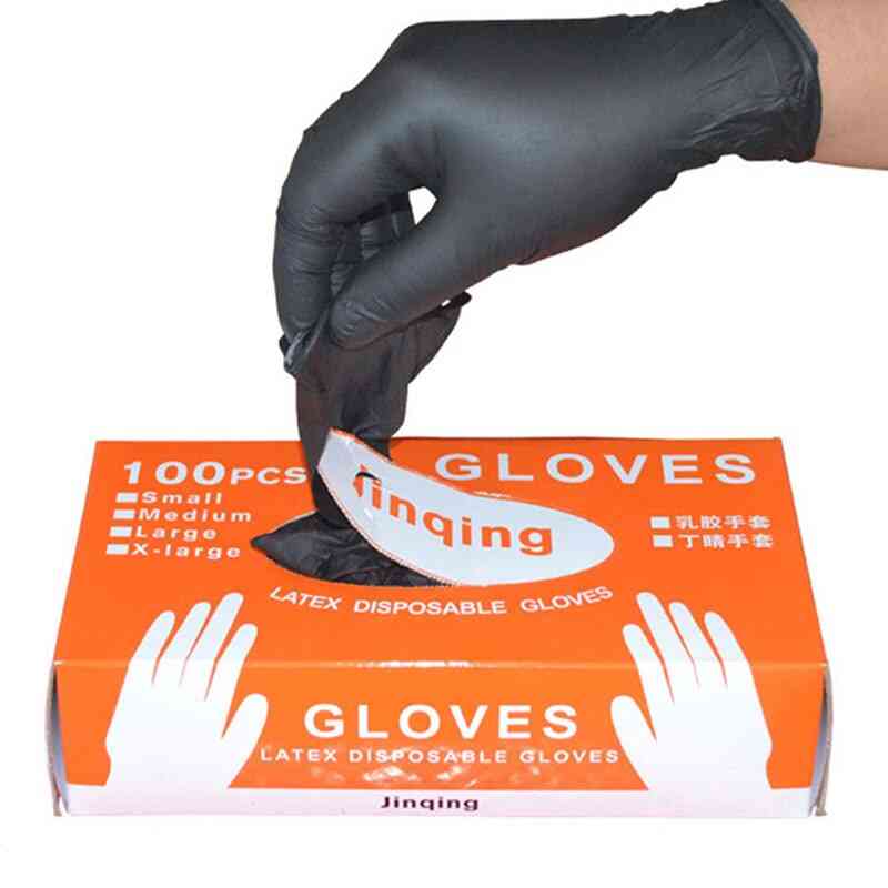 Guantes de nitrilo desechables negros ambidiestros sin polvo para limpieza del hogar guantes de látex para tatuajes de uso industrial