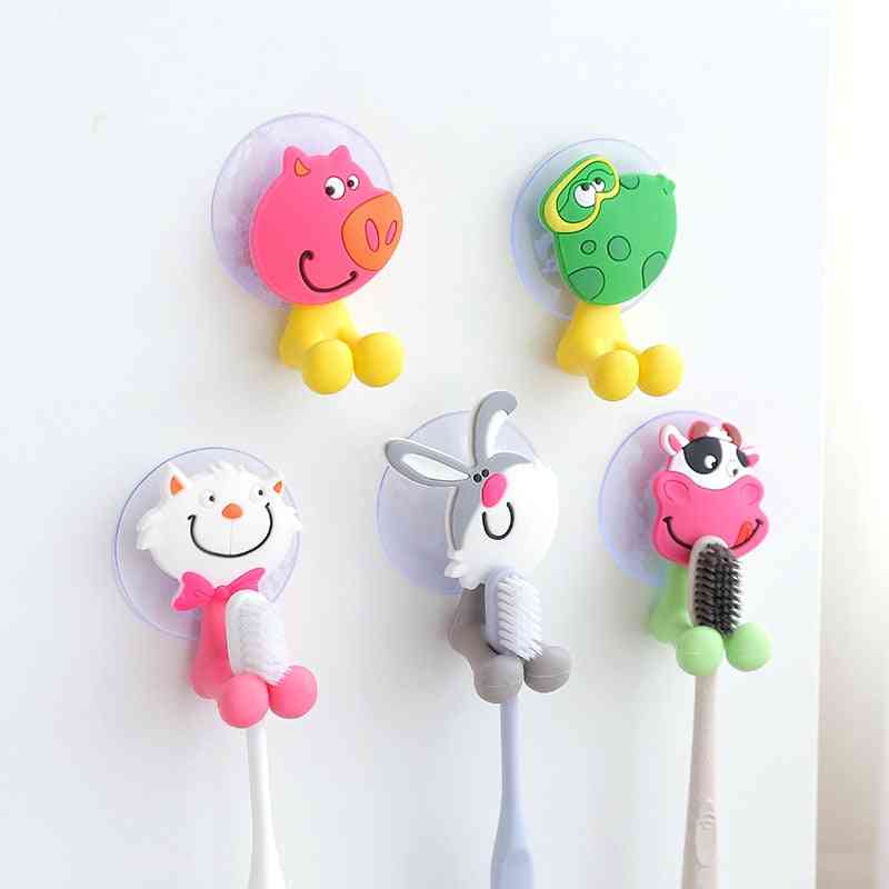 Cartoon Toothbrush Holder Wall Mounted Cute Toothbrush Holder Bathroom Accessories Organizer For Toothbrushes