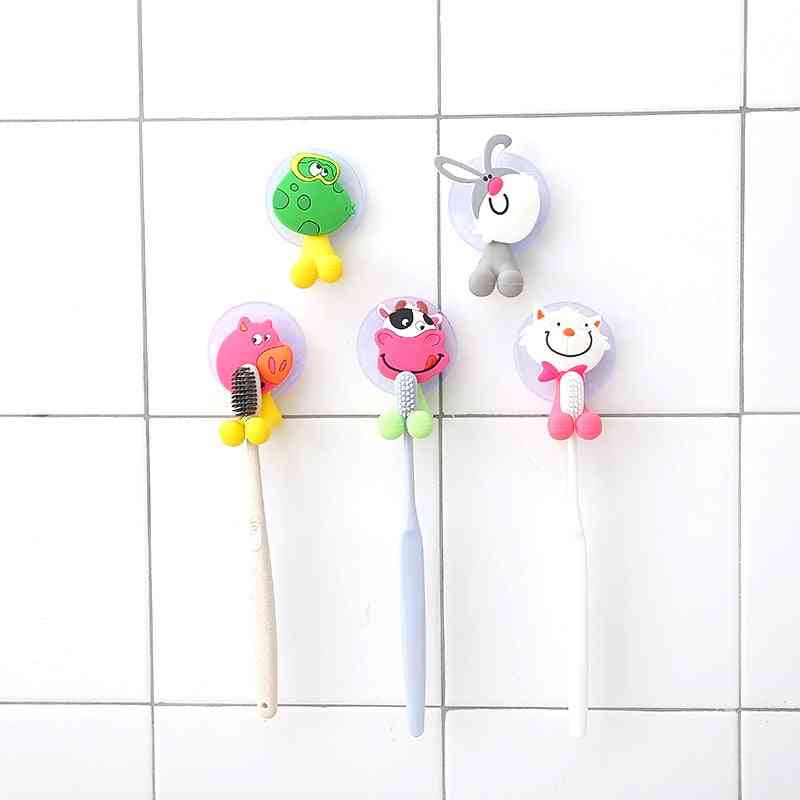 Cartoon Toothbrush Holder Wall Mounted Cute Toothbrush Holder Bathroom Accessories Organizer For Toothbrushes