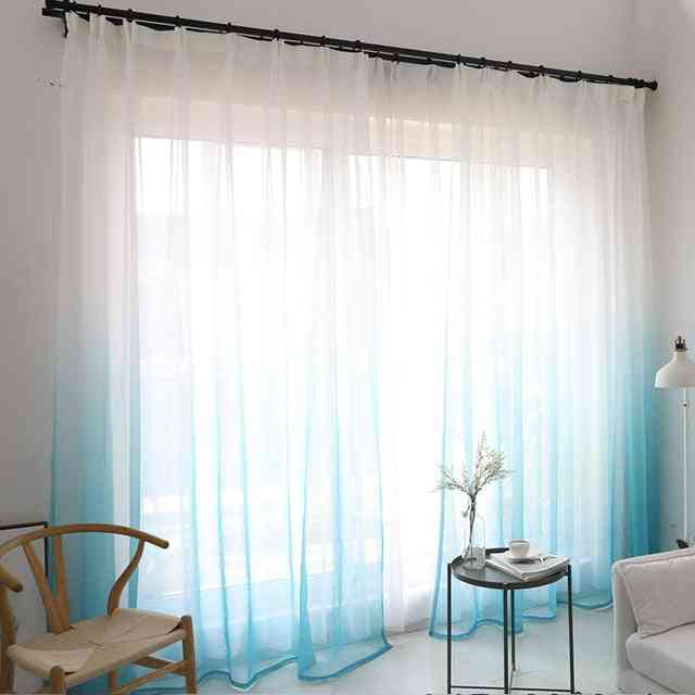 Modern Home Decoration Gradient Color Window Tulle Curtains