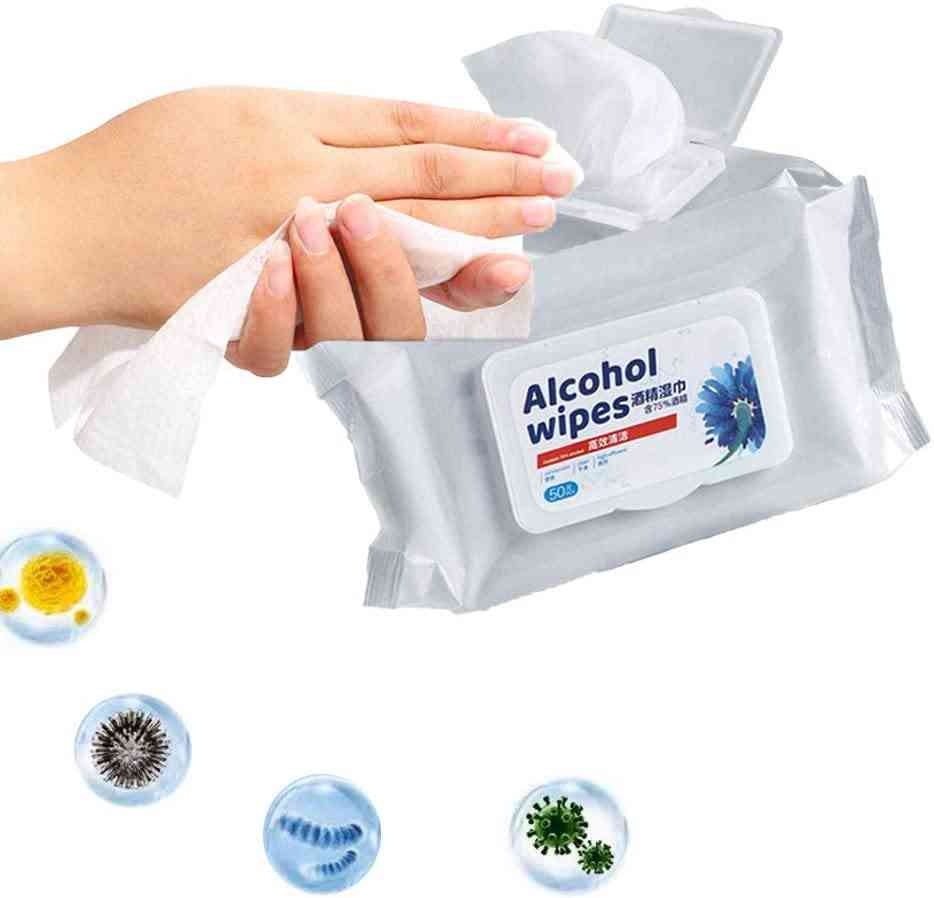 50 stks / pak wegwerp alcoholdoekjes - sterilisatie, antibacteriële schoonmaak, alcoholdoekjes
