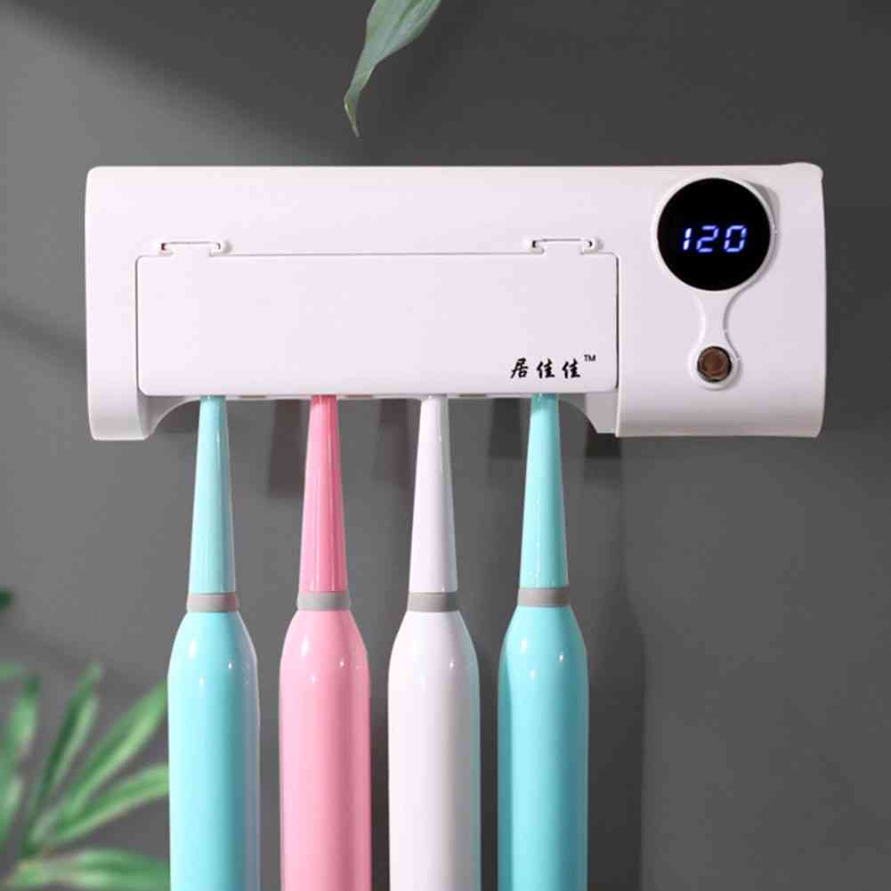 Silent Uv Light Wall Mounted, Smart Induction Disinfection Ultraviolet Toothbrush Sterilizer Holder