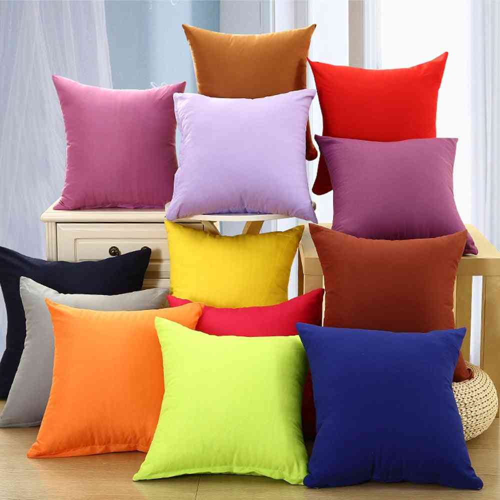Decorative Solid Candy Color Polyester Throw Pillow Case