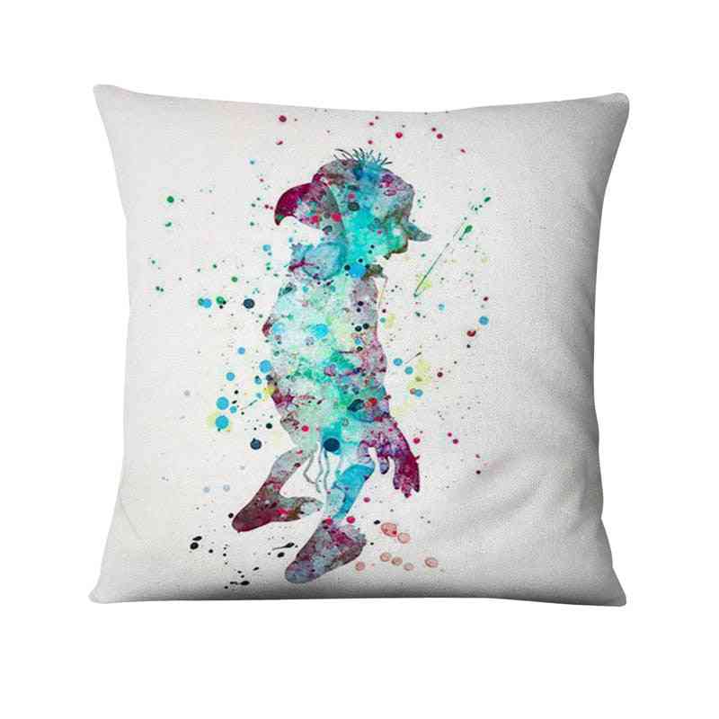 Watercolor Illustration, Thin Linen And Single-side Printed Pillow Cover