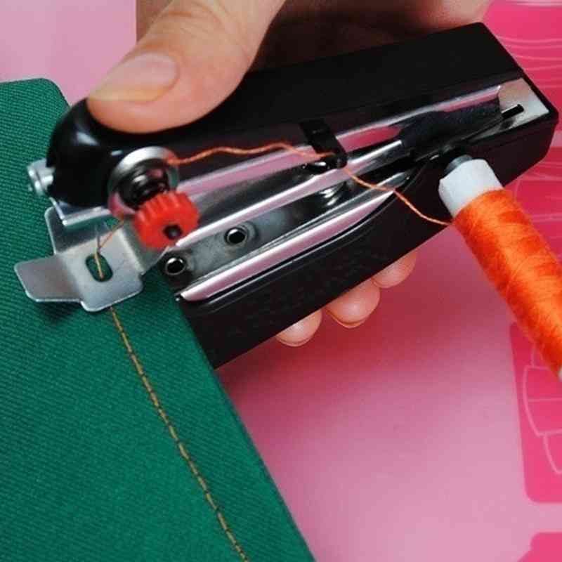 Mini Cordless Sewing Machine - Useful And Portable Manual And Hand Held Needlework On Clothes