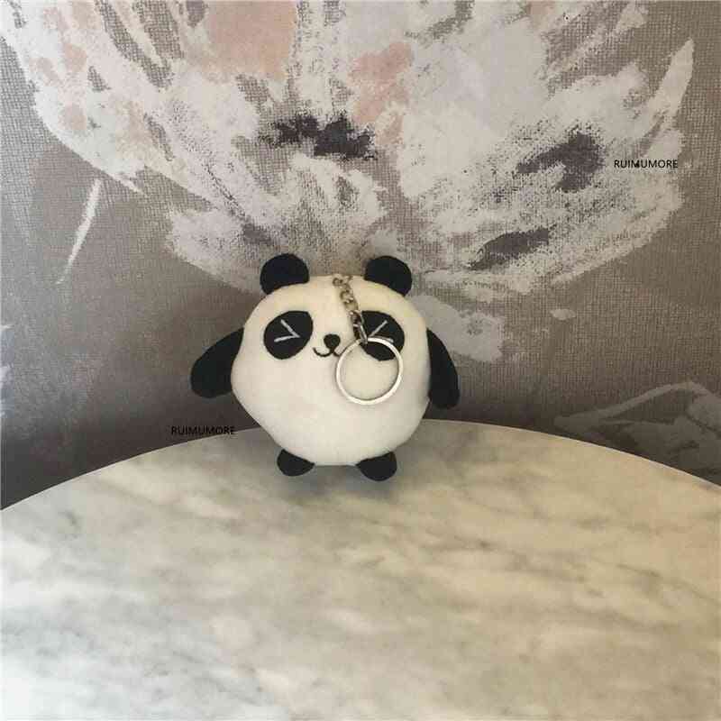 Söta 9cm ca. panda - plysch leksaksdocka; gåva liten hänge fylld plysch leksak