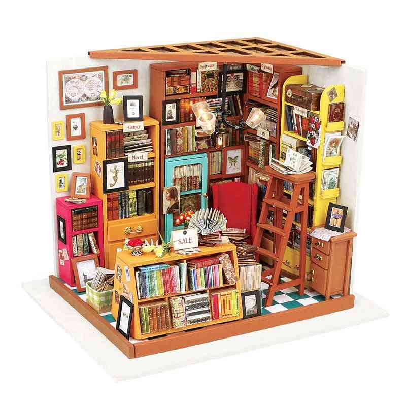 Houten huis miniatuur poppenhuis kits - mini poppenhuis met meubels speelgoed voor kinderen cadeau -