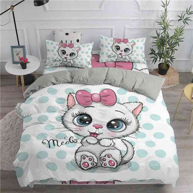 Cute Cats Printed 3d Duvet Cover And Pillow Case Bedding Set
