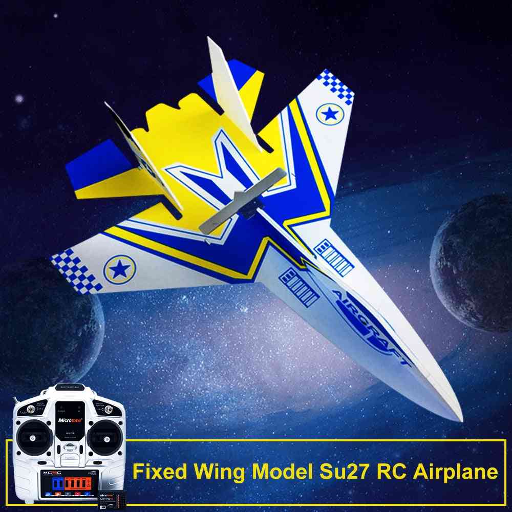 Fast vinge model RC fly med mikrozone - mc6c sender med modtager og strukturdele til RC fly
