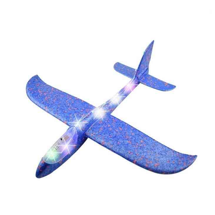 Stor bra kvalitet 48 cm led hand lansering kasta flygplan glider-flygplan tröghet skum epp leksak barn