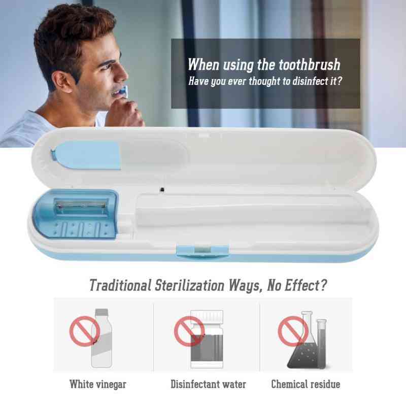 Scatola sterilizzatore portatile per spazzolino antibatterico - spazzolino da denti disinfezione pulita igiene orale alimentata a batteria