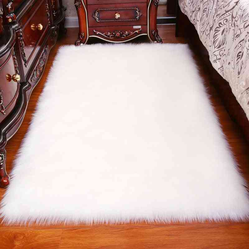 Long Hair, Rectangle, Fluffy, Anti Slip Carpet For Living Room Decoration