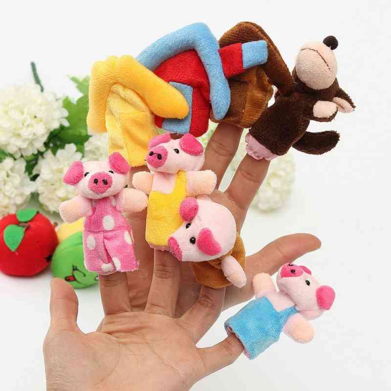 8 stk - tre små griser, fingerdukker for barn pedagogiske - håndhistorie leketøy for barn -