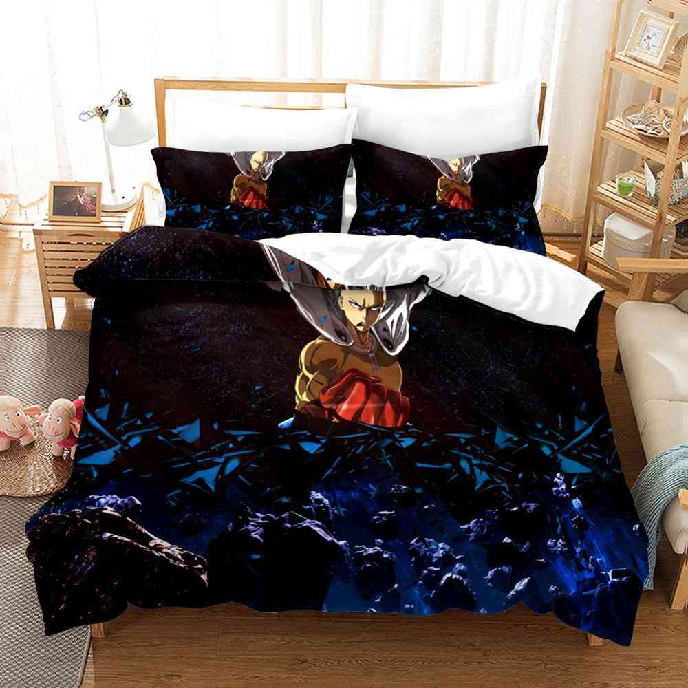 One Punch Man Genos Cartoon 3d Printing Quilt Cover And Pillowcase No Sheets Bedding Set