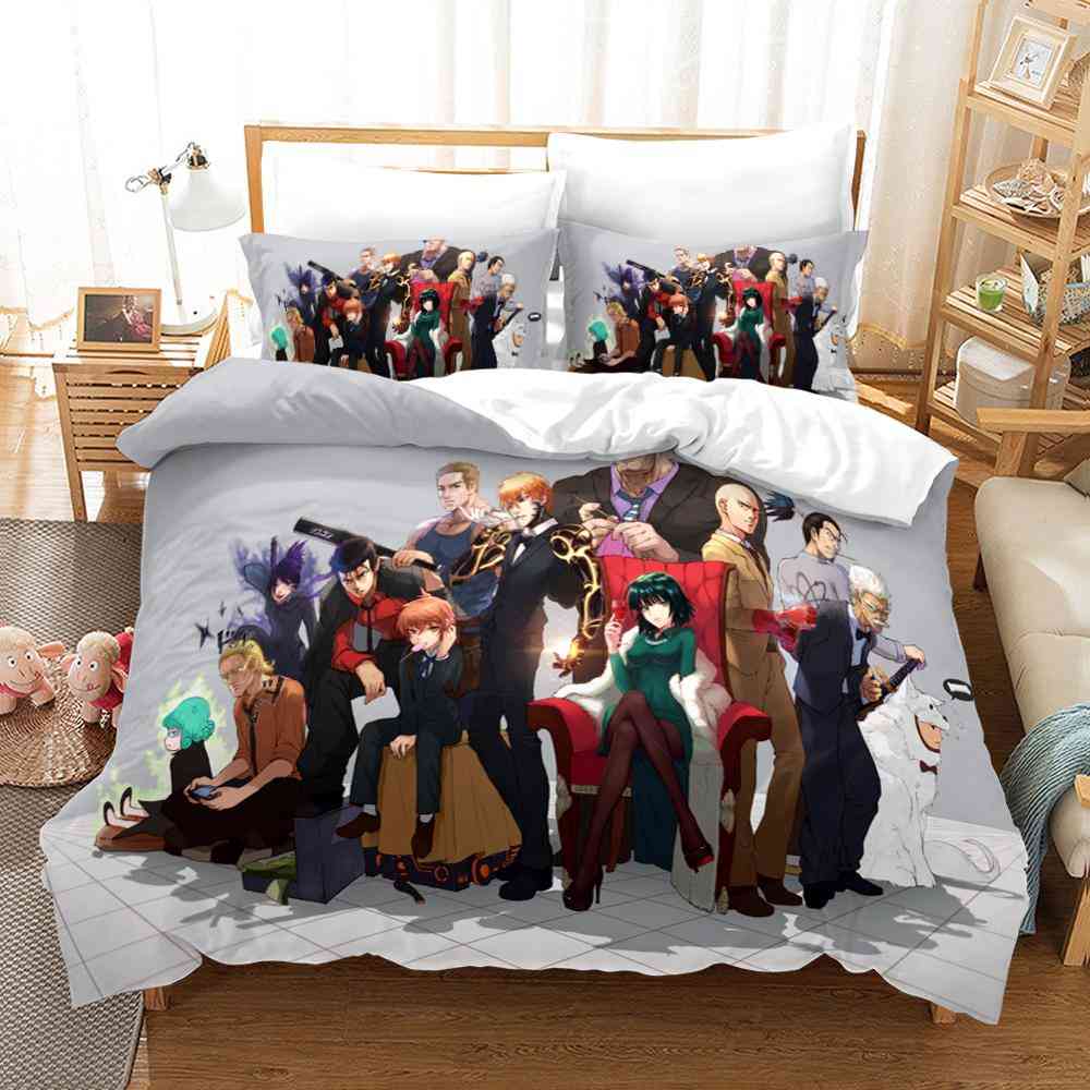 One Punch Man Genos Cartoon 3d Printing Quilt Cover And Pillowcase No Sheets Bedding Set