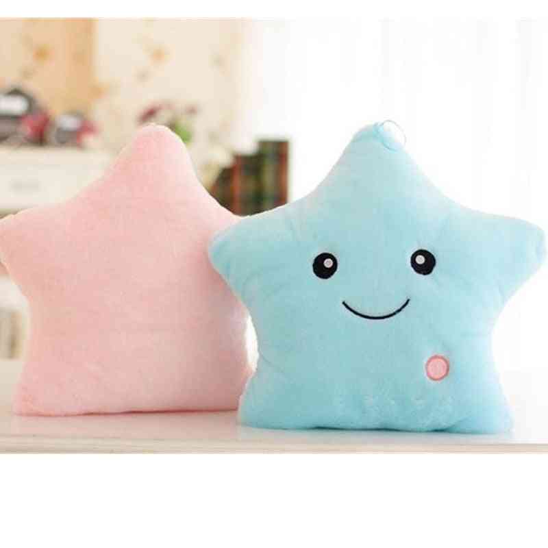 Pillow Stars - Stuffed Plush Toy, Glowing Led Light Colorful Cushion