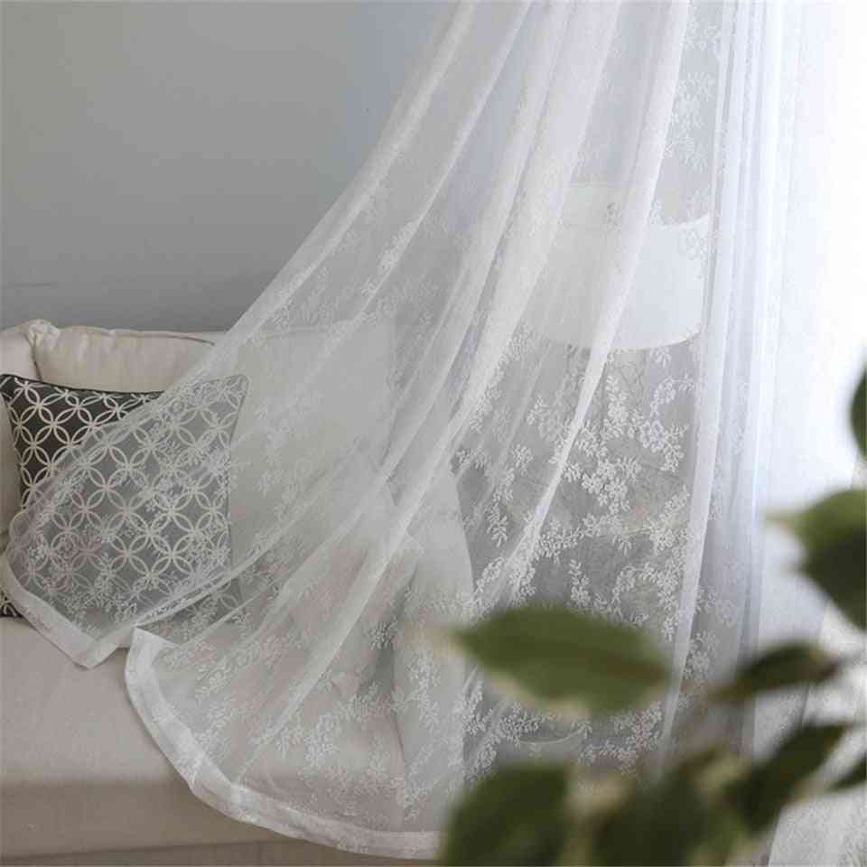 European Style-white Lace Tulle Decorative Curtain