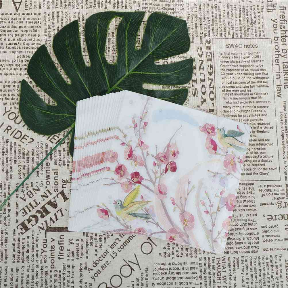 20st bedrukte bloem papieren servetten voor bruiloft en feestdecoratie tissue