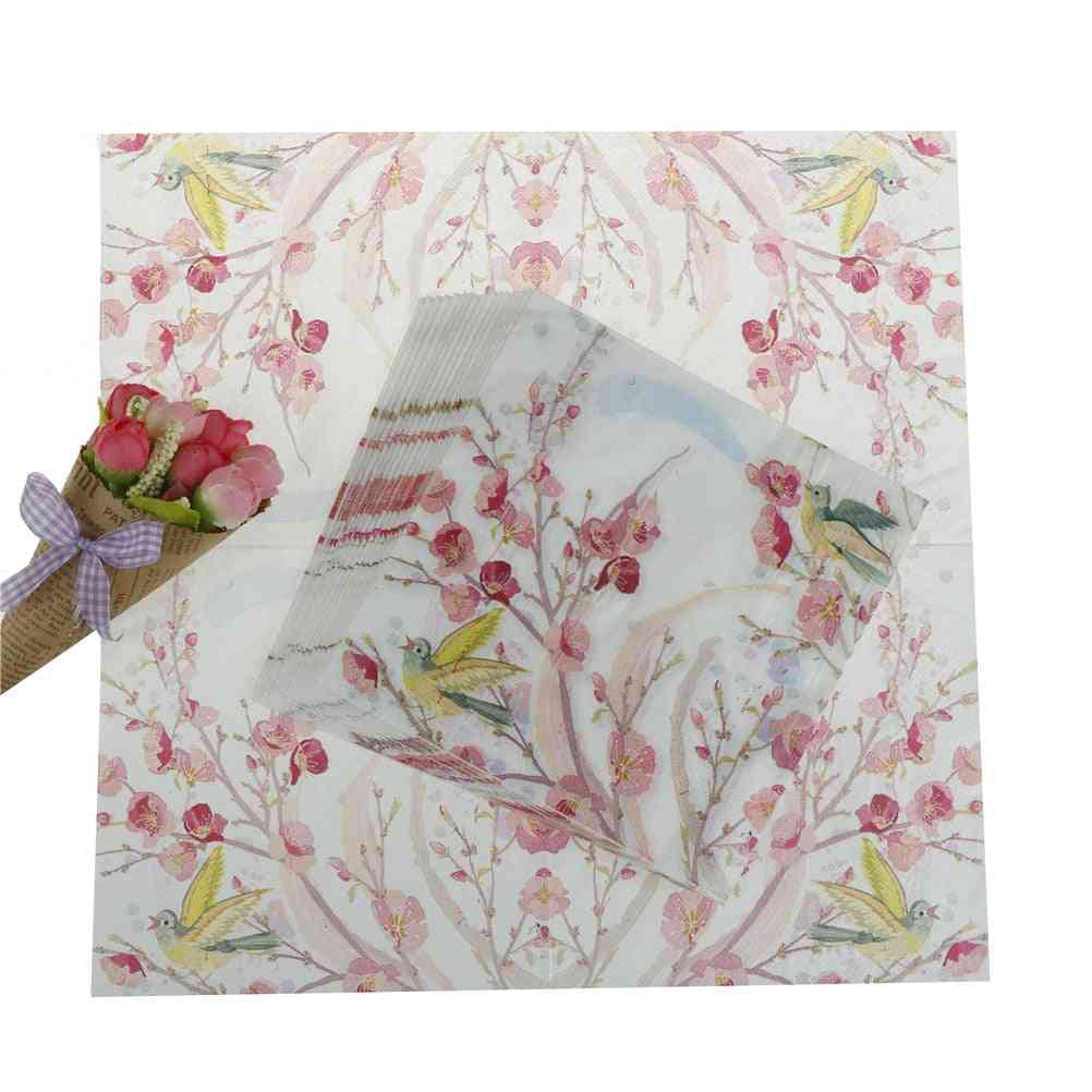 20 sztuk drukowane papierowe serwetki kwiatowe na chusteczki do dekoracji ślubnych i imprezowych -