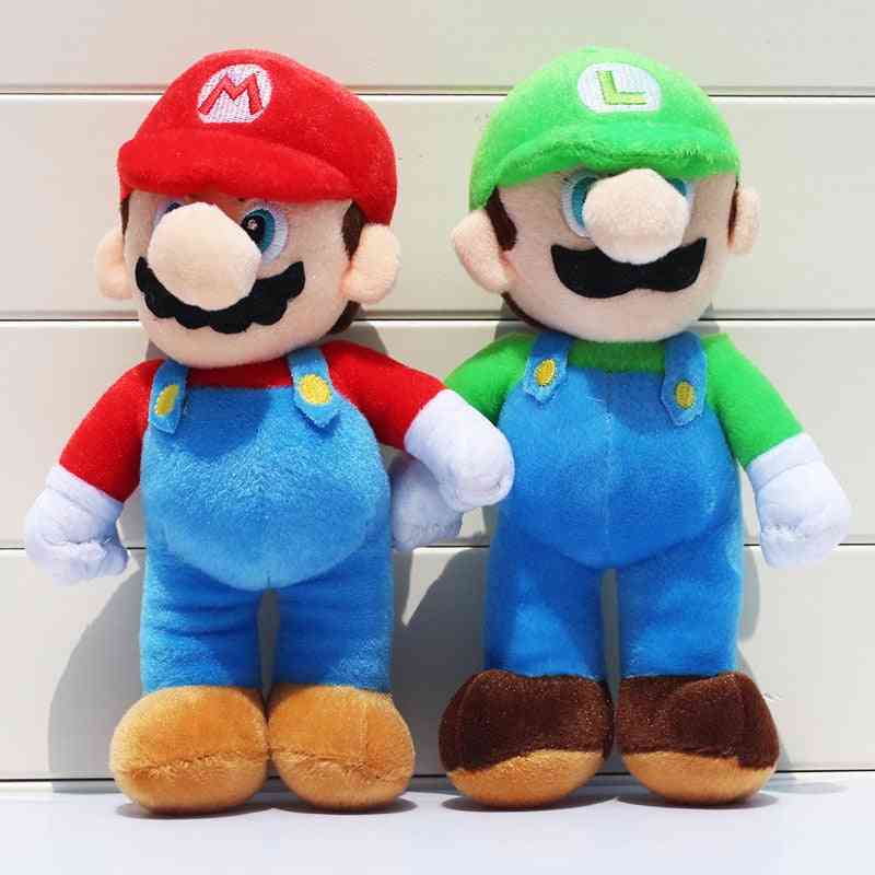 2pcs/lot 25cm Super Mario Bros Plush - Mario Luigi Stuffed Dolls For
