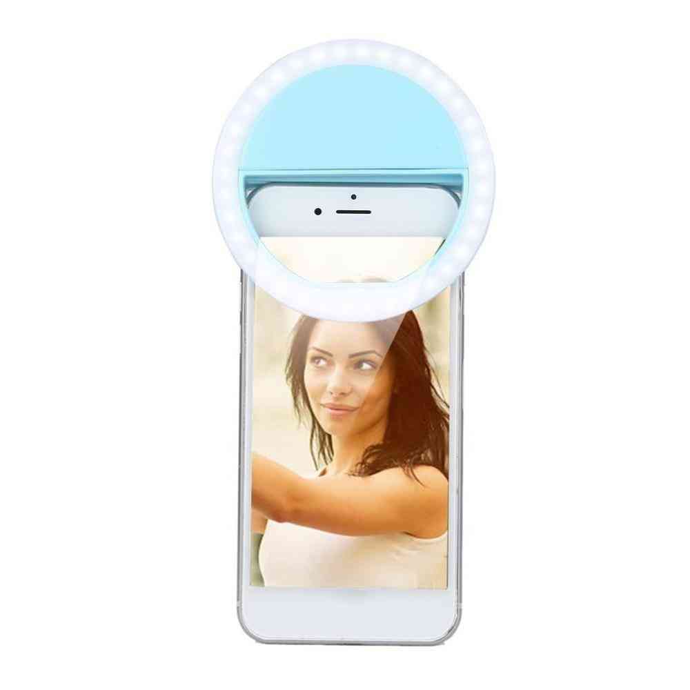 Flash automatico a led, luce selfie con clip per cellulare selfie rotonda e portatile