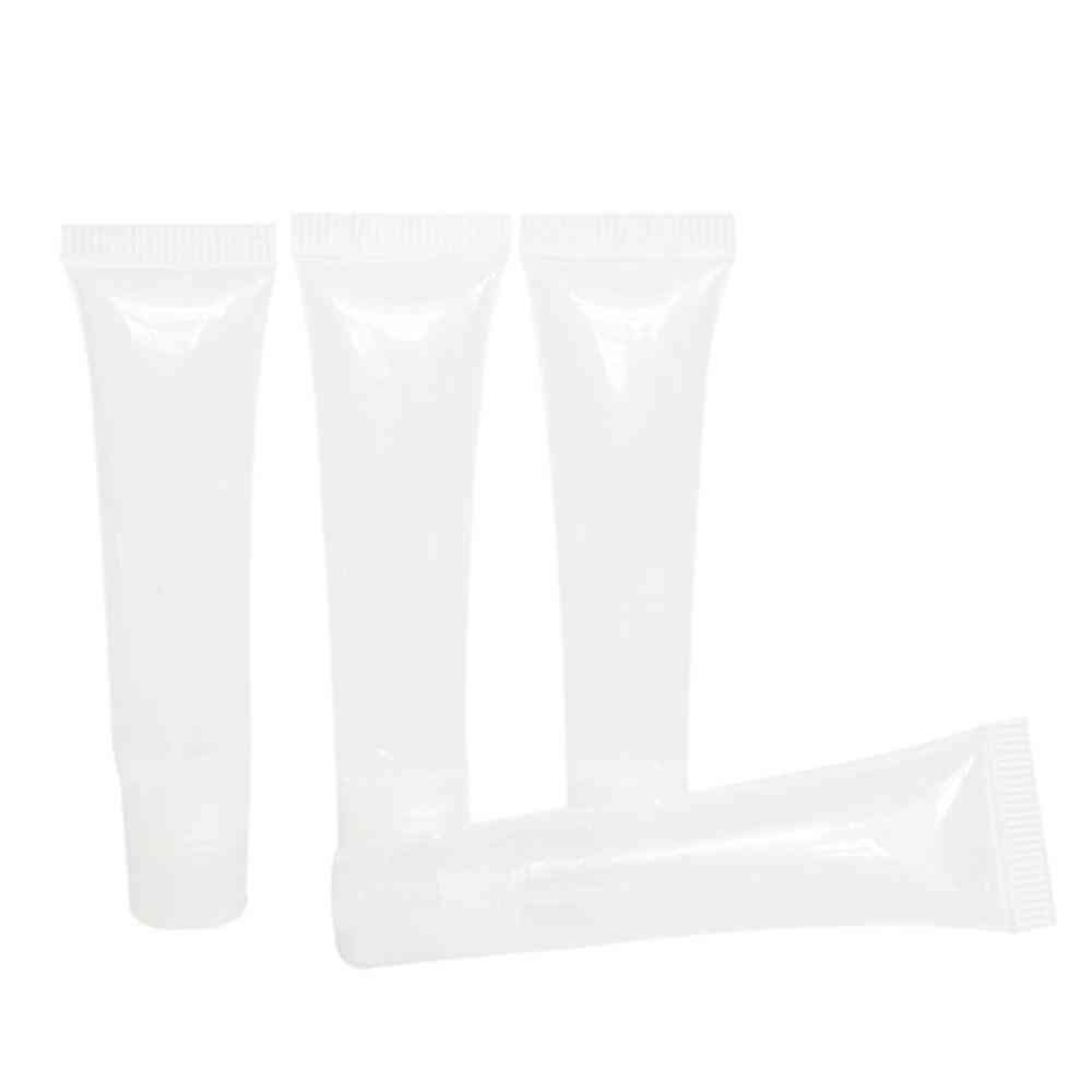 Empty Lipstick, Lip Balm Soft Tube - Squeezeable, Refillable Clear Gloss Container