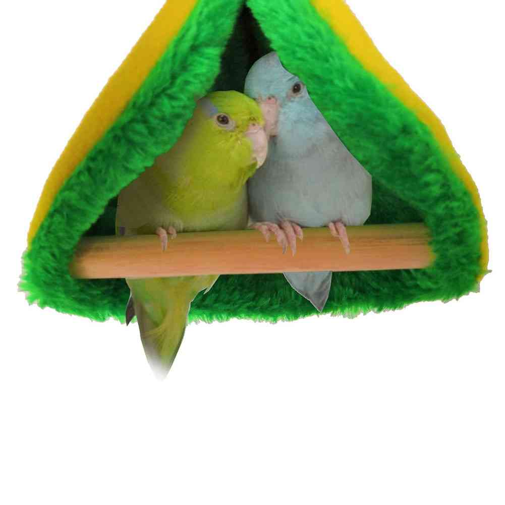 Pehmeä puuvilla pehmustettu hengittävä kolmion / neliön muotoinen lintu riippumatto - lämmin ripustettava sänky lemmikkeille, lintuhäkki, teltan lelutalo pienille eläimille