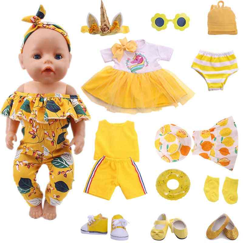 Traje de baño de muñeca, camisa adecuada para muñeca americana de 18 pulgadas y muñeca recién nacida de 43 cm