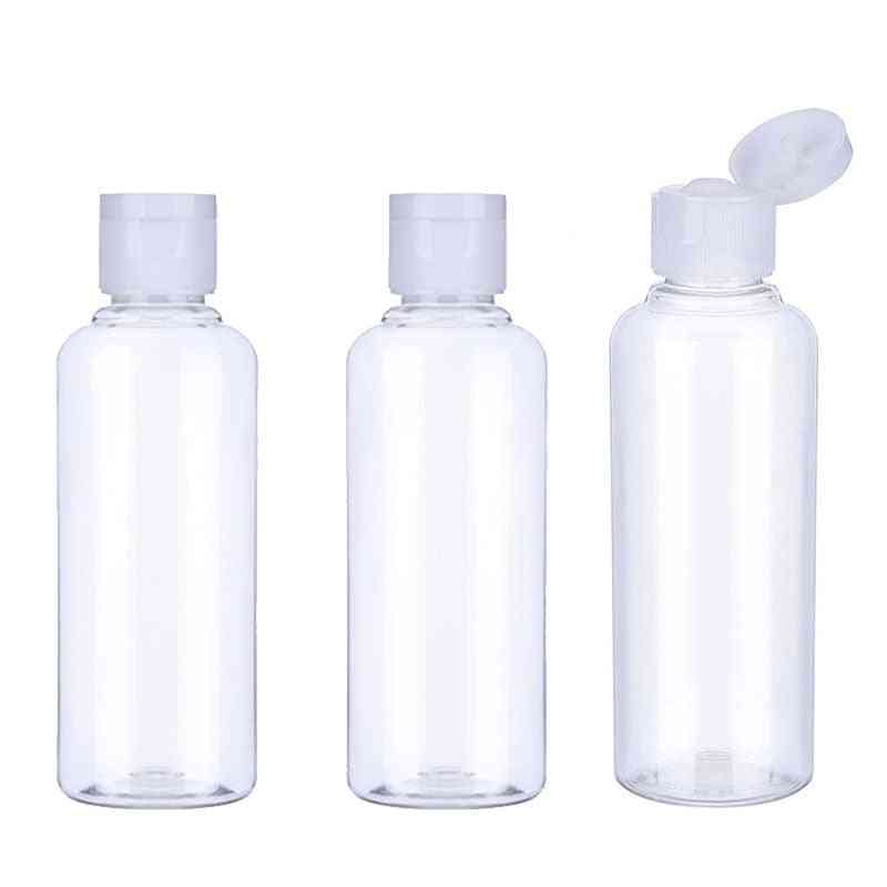 Uudelleentäytettävät shamponipullot matkustamiseen, kosmetiikkasäiliö, voide - 10 ml / kirkas mustalla korkilla