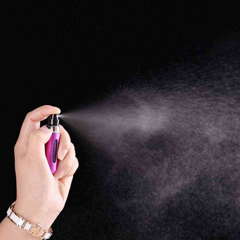 Mini frasco de perfume recargable - atomizador en aerosol de aluminio - envase cosmético de viaje portátil - 5 ml / rosa brillante
