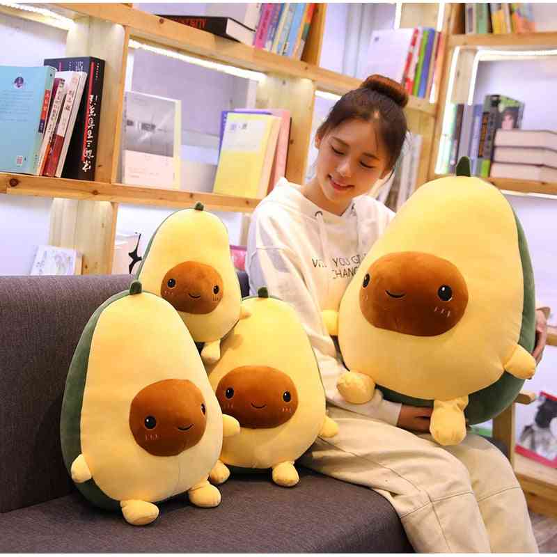 Cute Avocado Stuffed Plush Toy, Soft Baby Doll Cartoon Fruit Pillow Sofa Cushion