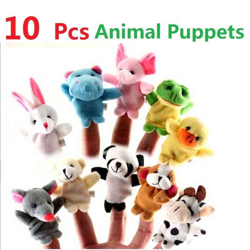 Juguetes de peluche de marionetas de dedo de animales de alta calidad, bebé biológico de dibujos animados para regalo de cumpleaños - 7 cm
