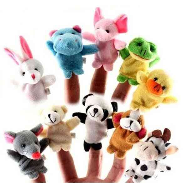 Hoge kwaliteit dieren vingerpoppetjes knuffels, cartoon biologische kind baby voor verjaardagscadeau - 7 cm