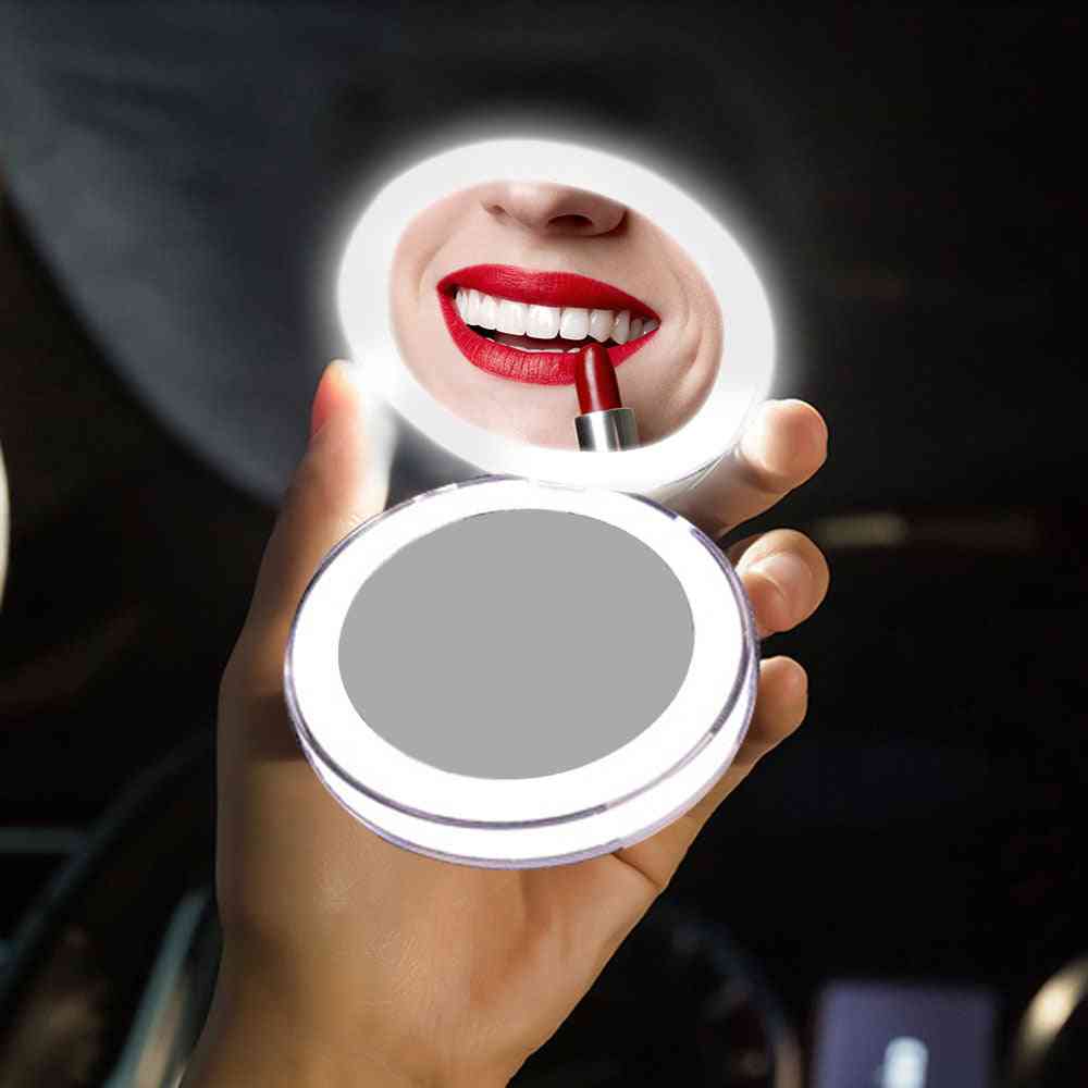 Pekskärm fåfänga lampor, ledde 180 graders rotationsbord counter-top kosmetika spegel - en sminkspegel