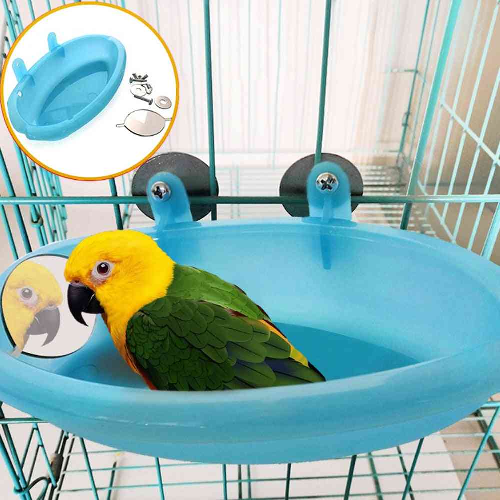 Bird Mirror Bath Shower Box - Pet Cage Accessories