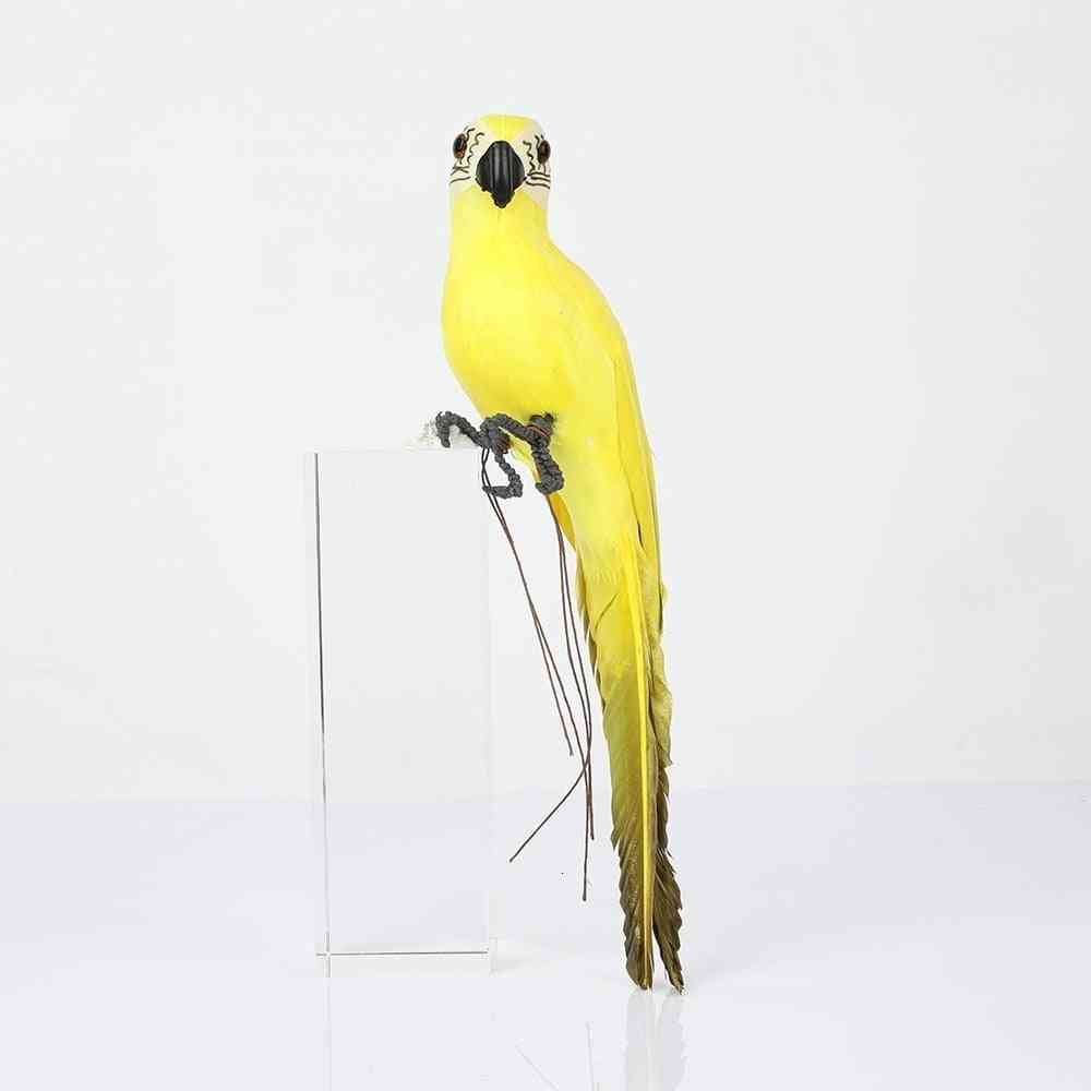Kreativ håndlaget papegøyesimulering plenfigur - fuglehage fugl prop dekorasjon miniatyr - rød / 25 cm