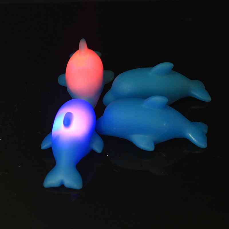 Dolphin Bath Toy For Kids With Led Lighting Up - Water Floating And Glowing Beach For