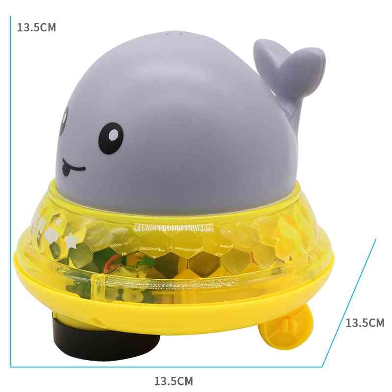 Forma de ballena luz led bola de rociado de agua creativa juguetes de baño para bebés para niños - bola roja con base